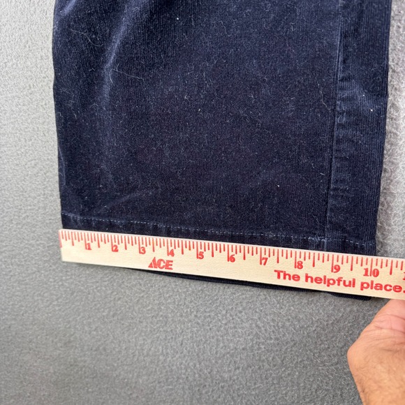 Talbots Corduroy Flare Pants Women 12P Navy Blue Cotton Spandex Stretch - Picture 9 of 10